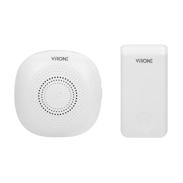 PRESSO AC wireless doorbell with learning system and kinetic push-button, 36 ringtones, communication range of 100m in an open a